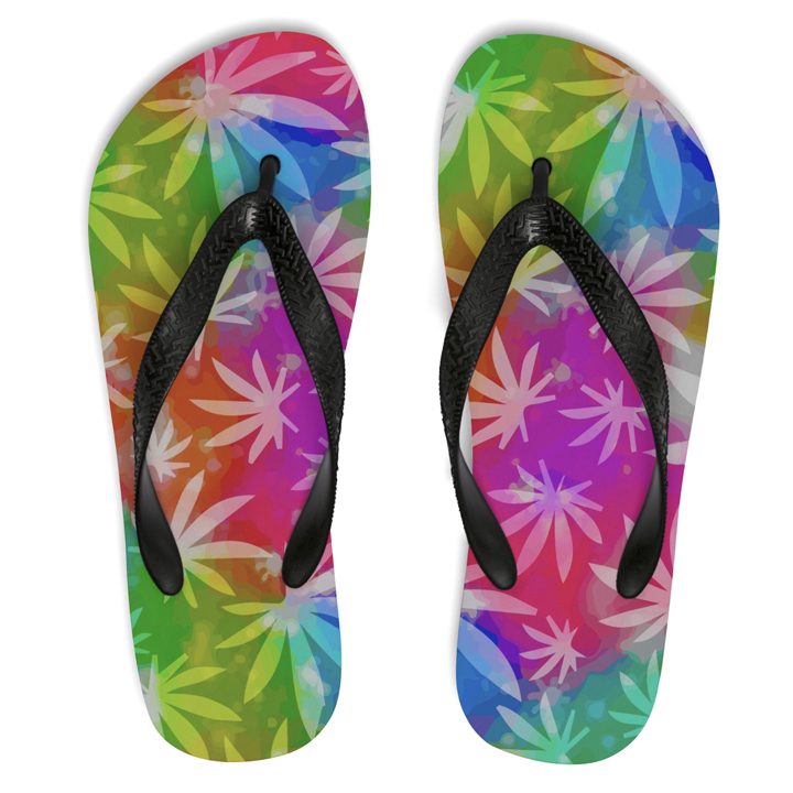 childrens rainbow flip flops